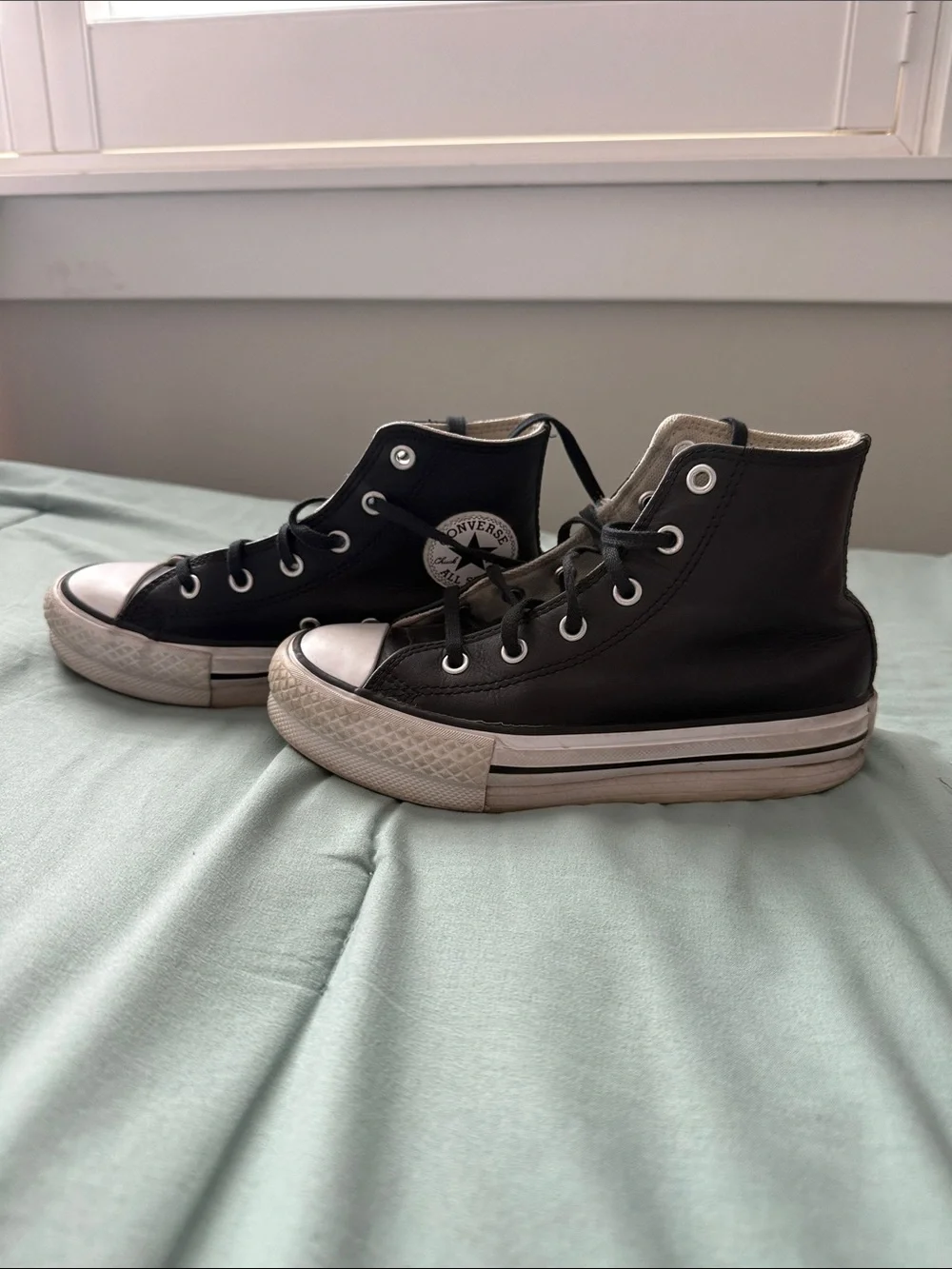 Converse Black High-Top Sneakers with White Toe Cap